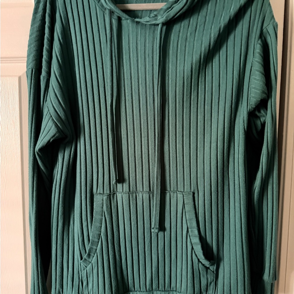 Sonoma Teal Ribbed Women's Cowl Neck Sweater